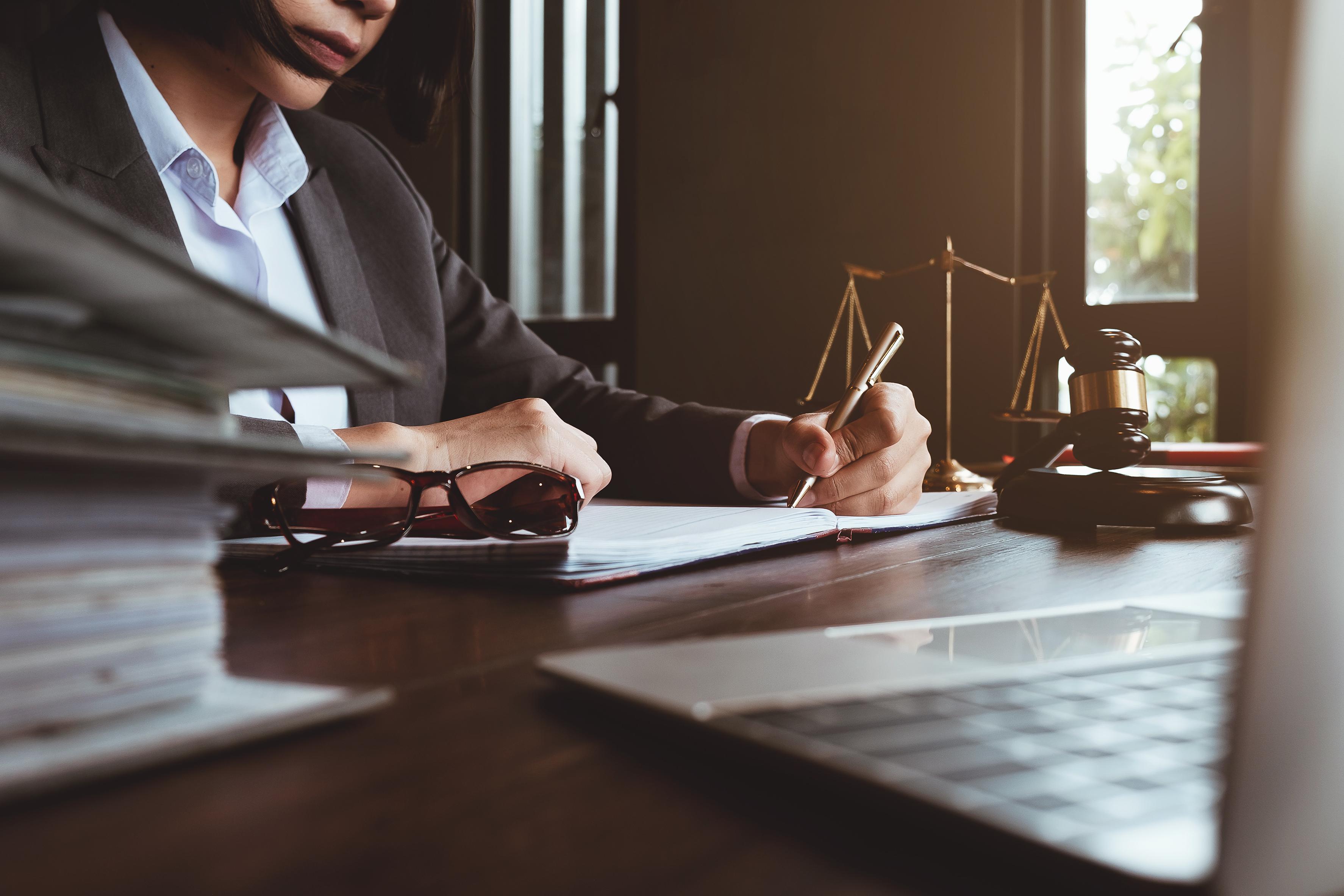 lawyer working at a desk